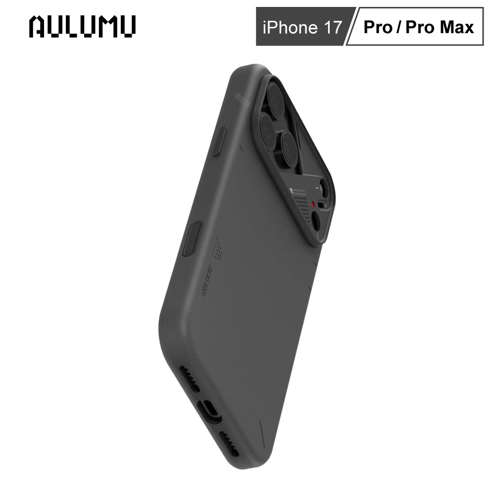【AULUMU】A17 超瓷散熱變色手機殼 iPhone 17 - 全素皮革 (內建 MagSafe)