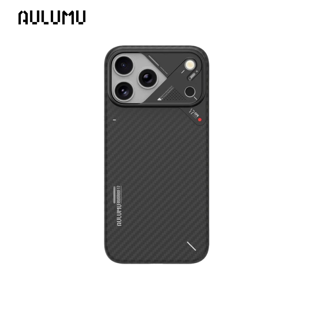 【AULUMU】A17 超瓷散熱變色手機殼 iPhone 17 - 碳纖維紋 (內建 MagSafe)