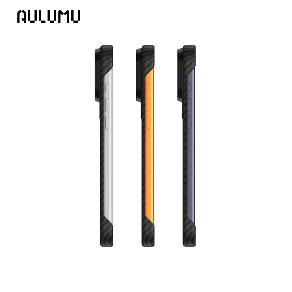 【AULUMU】A17 超瓷散熱變色手機殼 iPhone 17 - 碳纖維紋 (內建 MagSafe)