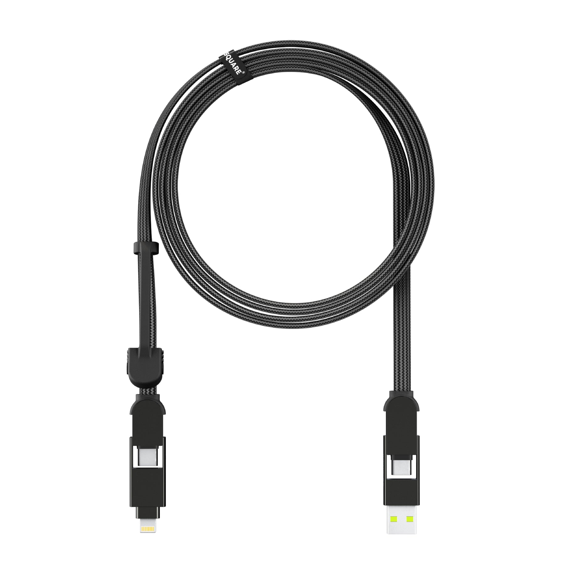 【200cm自由充電】inCharge XL 六合一 100W PD快充傳輸線(冰鑽白)