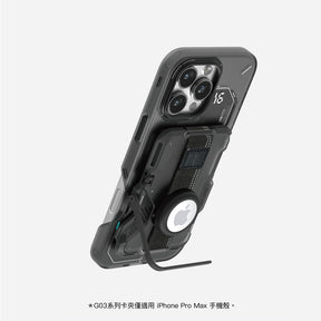 AULUMU｜G03 六合一快取磁吸手機卡夾-霧面款-隕石黑