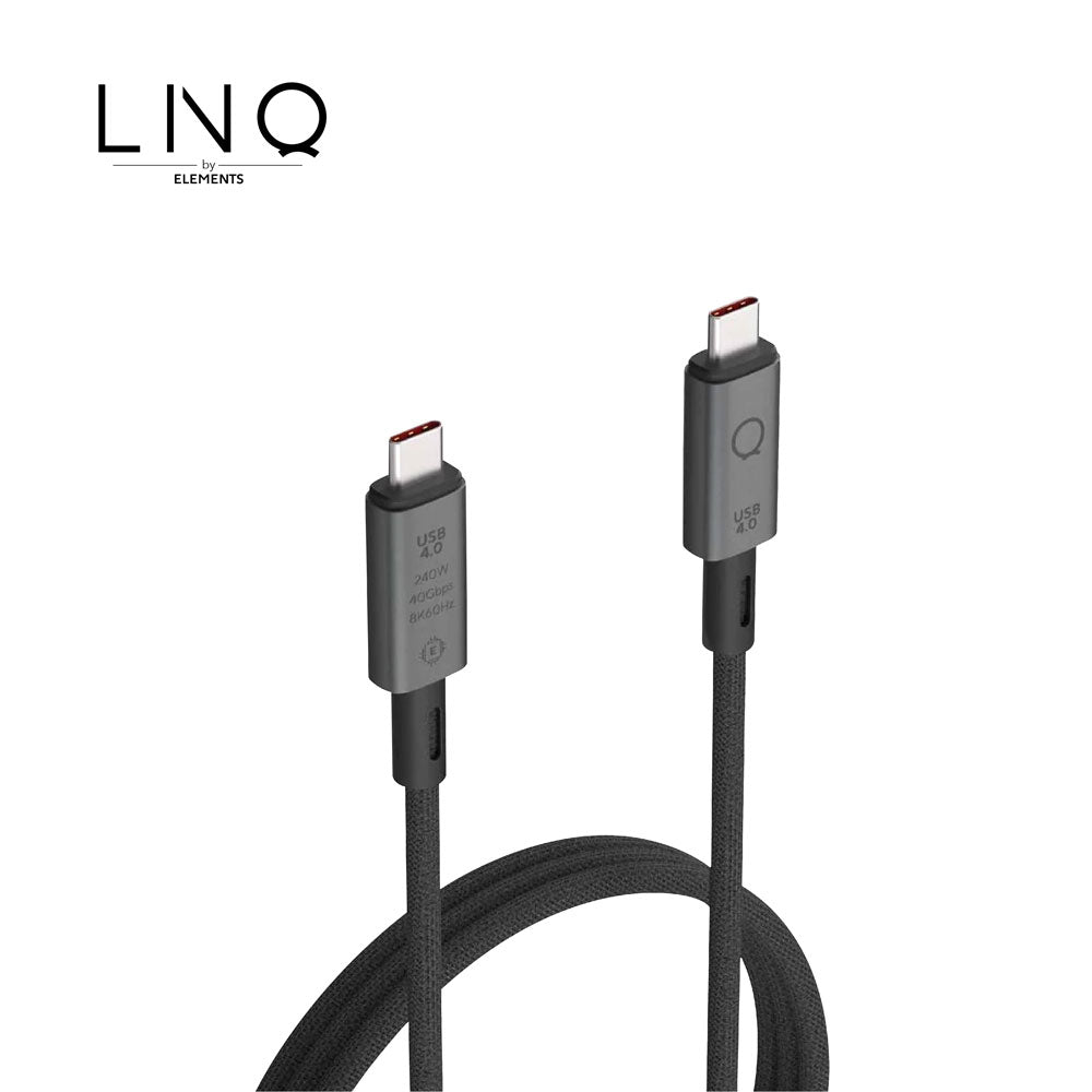 超高速充電傳輸線 LINQ 8K/60HZ USB-C 4.0 PRO CABLE PD240W - 30公分
