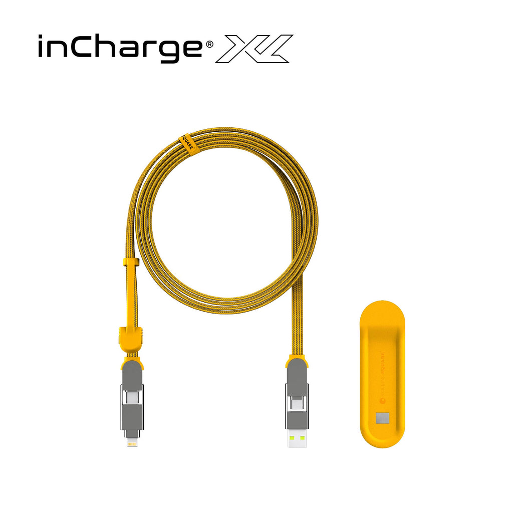 【200cm自由充電】inCharge XL 六合一 100W PD快充傳輸線（沙漠黃）