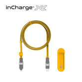【200cm自由充電】inCharge XL 六合一 100W PD快充傳輸線（沙漠黃）