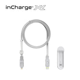 【200cm自由充電】inCharge XL 六合一 100W PD快充傳輸線（冰鑽白）