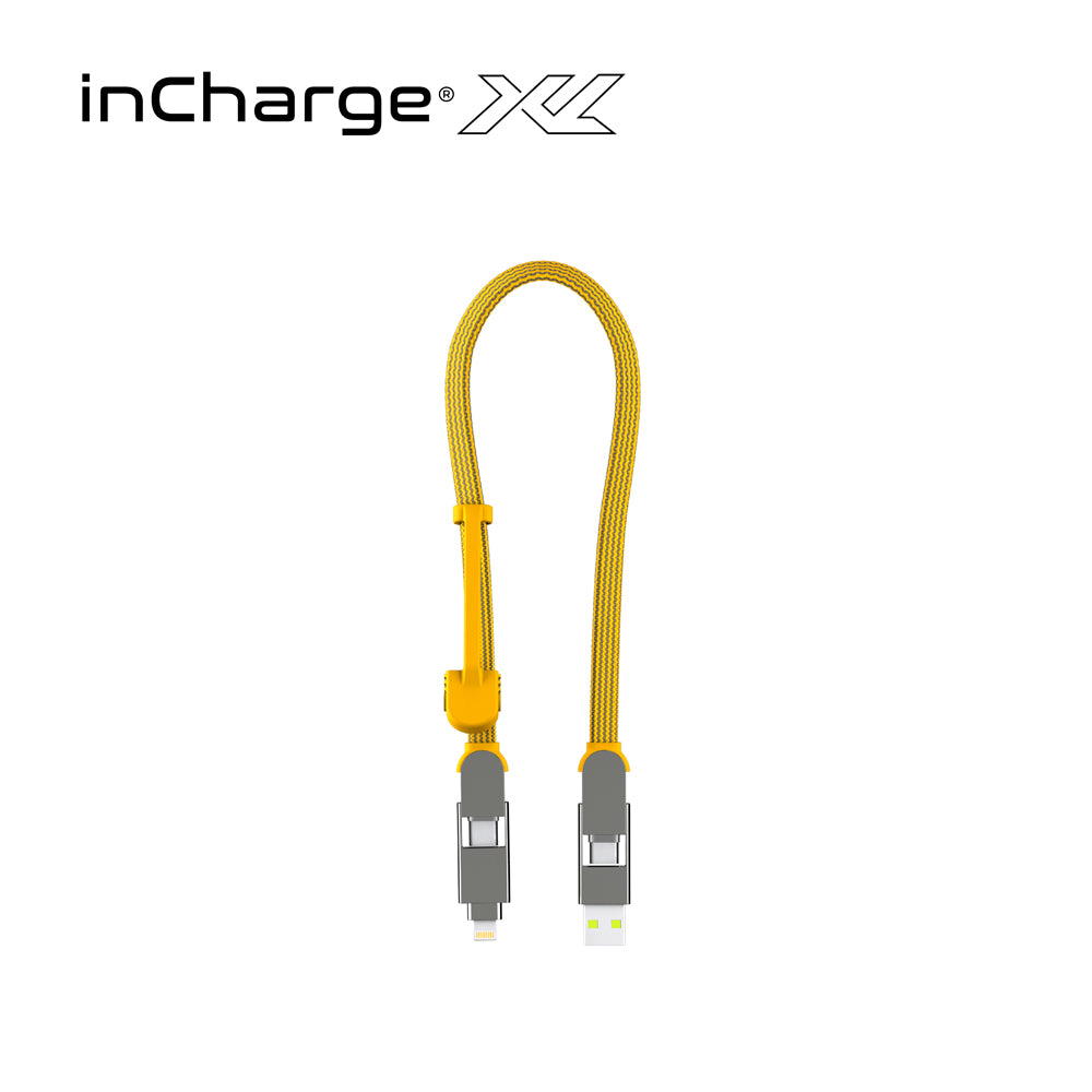【30cm隨身必備】inCharge XL 六合一 100W PD快充傳輸線（沙漠黃）
